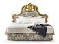Fabric double bed with upholstered headboard MG 6820 - OAK Industria Arredamenti