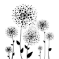 Abstract flower vector dandelion #花#