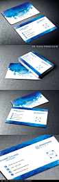 蓝色科技企业名片设计AI素材下载_企业名片设计模板