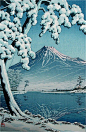 近代日本木板水印风景画 | 日本版画家Hasui Kawase（川瀬巴水）的风景版画,将东方的写意与西方油画的色彩,构图结合,让我们感受到不一样的浮世绘版画。