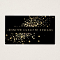 Faux Gold Confetti on Black Modern Business Card