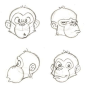 chimp face sketches by PixarVixen on DeviantArt