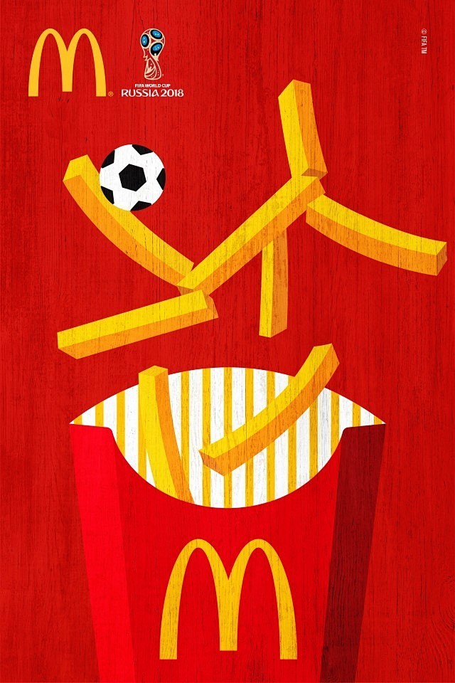 麦当劳的俄罗斯2018世界杯主题平面广告...