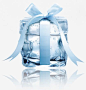 高清创意合成效果透明的冰块蓝色蝴蝶结免抠png素材_新图网ixintu.com
