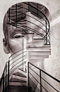  【西班牙艺术家摄影师Antonio Mora：梦幻叠影肖像作品】
西班牙艺术家Antonio Mora将人像摄影转变为梦幻的场景，名为”Dream Portraits“系列，他将两种元素如树枝、桥梁、阴天…等融合在一起，模糊了线条与轮廓形成抽象的视觉表现，并以黑白色调呈现出令人流连忘返的神秘面孔。
Antonio Mora个人站点：http://www.mylovt.com/