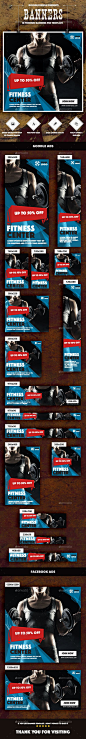 Web Banners Fitness Ad Template PSD #design Download: http://graphicriver.net/item/banners-fitness-ad/13479031?ref=ksioks: 