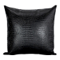 Bijou Coverings - Croc Faux Leather Decorative Throw Pillow, Black - The croc print  faux leather pattern on this pillow creates a simple yet luxurious statement. This beautiful design would be a great accent on a side chair or couch mixed with a collecti