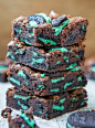 Fudgy Mint Chocolate Brookies #赏味期限#