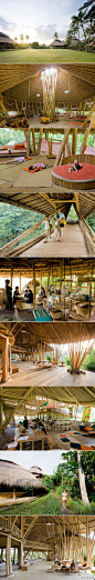 竹材应用的最佳案例之一。The Green School by PT Bambu位于印尼巴厘岛，建筑和家具都是用当地的竹子作为材料。获得2010年阿卡汗建筑奖Aga Khan Award。