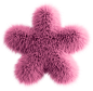 Pink 3D Fluffy Symbol Asterisk毛绒符号