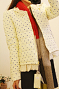 #羽绒衣# 特！2012秋冬新品 vintage森林系蕾丝女古着 复古 波点可爱袄子外套