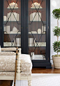 Ethan Allen Birkhouse display cabinet • glass-front book shelves