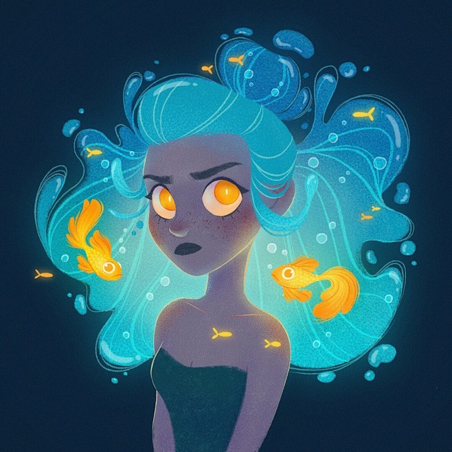 Blue mermaid, Avelin...