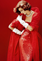 ~Suzy Parker in red sequined gown by Norman Norell, 1952~