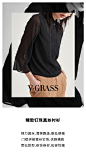 vgrass维格娜丝秋装新款宽松时尚气质黑色真丝衬衫女VSCSJ27330-2980