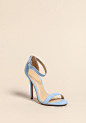Light Blue Stiletto Ankle Strap Heels