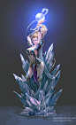 精神：在游戏世界里，水晶往往是精神之力的物化表现，水晶石也被视作精神能量的来源，女性术士手举水晶球，姿态挺拔，展现强大的精神之力。(596×974)