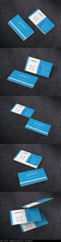 蓝色个人二维码名片模板AI素材下载_商业服务名片设计模板