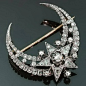 vintage moon & star  brooch