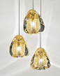 Halogen crystal pendant #lamp MIZU by TERZANI | #design Nicolas Terzani @terzani