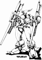 机甲风暴- 日本STUDIO NUE机器人robot手绘原画黑白线稿欣赏