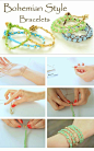 DIY Bohemian Braided/beaded Bracelets…_来自张米爱抹茶儿的图片分享-堆糖网