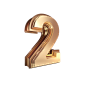 Gold_3D_number_2