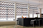 roller shade in chevron black