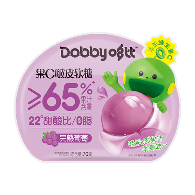 Dobby哆比果C啵皮软糖芒果葡萄水蜜桃...