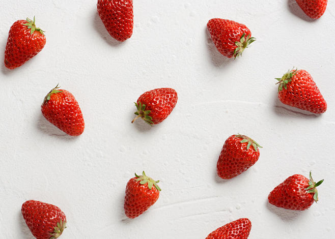 草莓 水果 素材 草莓 俯视 可爱 背景...