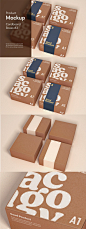 纸盒产品包装设计样机模板 (PSD)