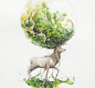 鹿是森林里行走的树。| 印尼艺术家 Luqman Reza Mulyono