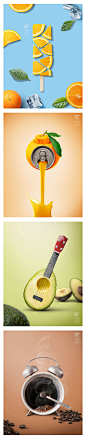 创意餐饮美食食物蔬菜果蔬水果果汁饮料五谷合成PSD设计海报素材