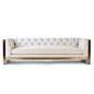 VESPER STAINLESS STEEL OR BRASS TUFTED SOFA  - Transitional Mid-Century / Modern Sofas - Dering Hall : Buy VESPER STAINLESS STEEL OR BRASS TUFTED SOFA  by Kimberly Denman - Made-to-Order designer Furniture from Dering Hall's collection of Transitional Mid