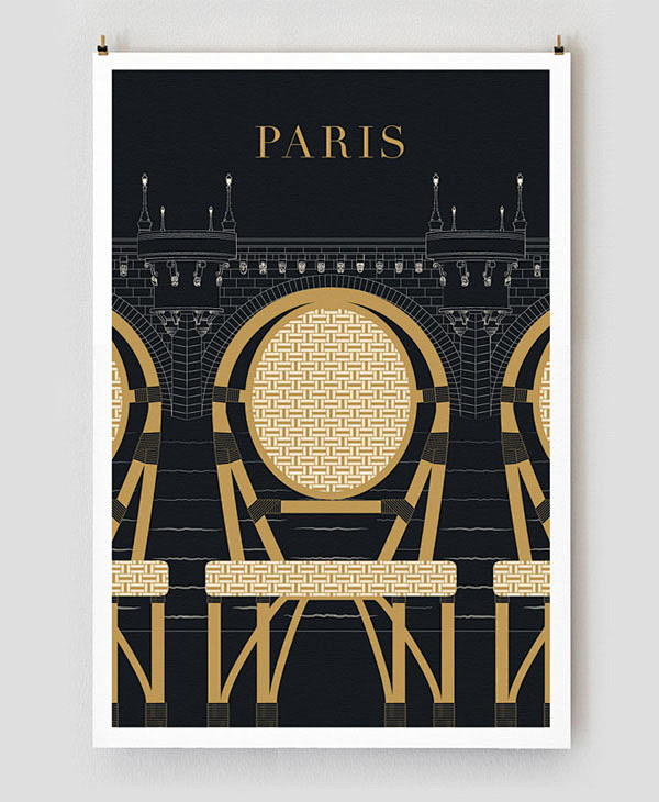 绝美的巴黎旅游主题海报创意设计