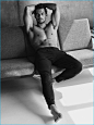 David Gandy lounges in leisure pants from his new Marks & Spencer Autograph line.: 