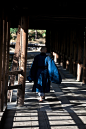 Priest in Tofuku-ji temple, Kyoto, Japan