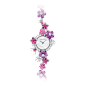 Folie des Prés高级珠宝腕表 - VCARM93900- Van Cleef & Arpels : Folie des Prés高级珠宝腕表。白K金，钻石，粉红色及淡紫色蓝宝石，珍珠母贝，石英机芯
