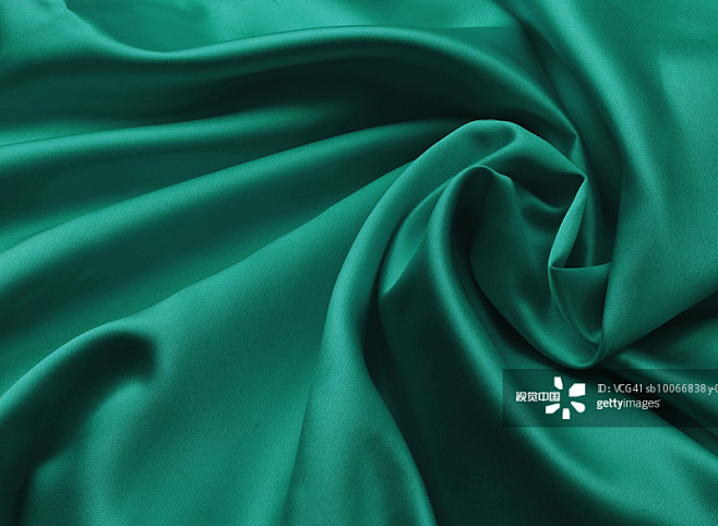 Green silk, close-up...