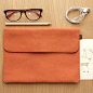 简约时尚 彩色皮革ipad包（橙色） 保护套 皮套壳 五款可选 原创 设计 新款 2013