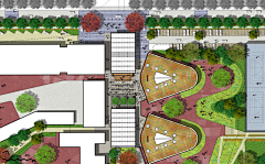 灵感邦丨ideabooom采集到丨L丨景观规划设计PS彩色平面图丨滨水公园河道路商业广场居住区素