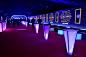 <p> Tables at the premiere party glowed from within.</p>