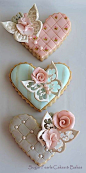Pretty & elegant heart shaped valentines cookies!