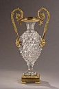  A French Charles X Diamond Cut-Crystal Vase. ca. 1830.