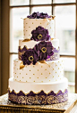 紫色梦幻印度婚礼蛋糕,