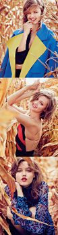 兰茜・威森-秋天玉米地的时尚-VOGUE澳大利亚2014年12月-灵感来自于林赛简单多彩的风格封面大图