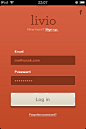 Livio橙色界面的App登录界面设计