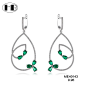high quality jewelry cz gemstone drop emerald zirconia earrings
