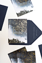 Gold Foil celestial save the date illustrated by Laura Shema for Jolly Edition: 