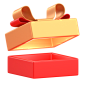 Opened gift box 3D Illustration